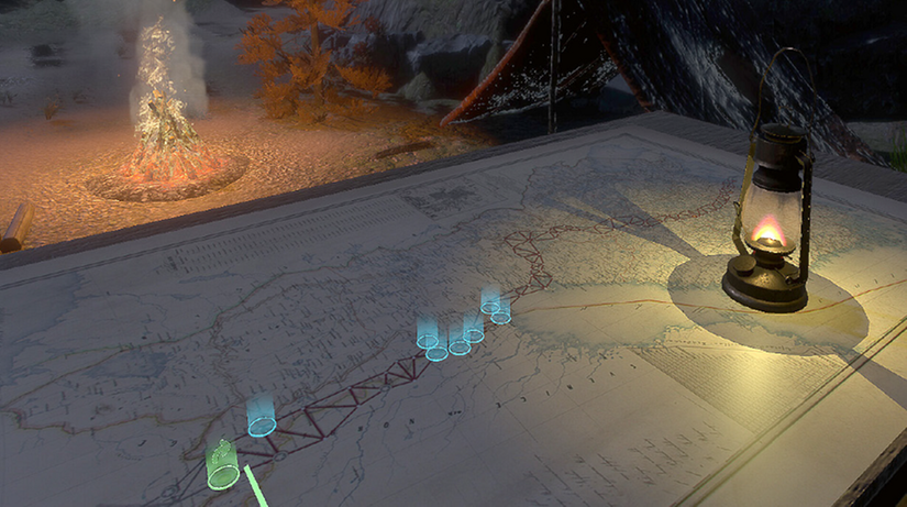Karta över Tornedalen upplyst med virtuella punkter.