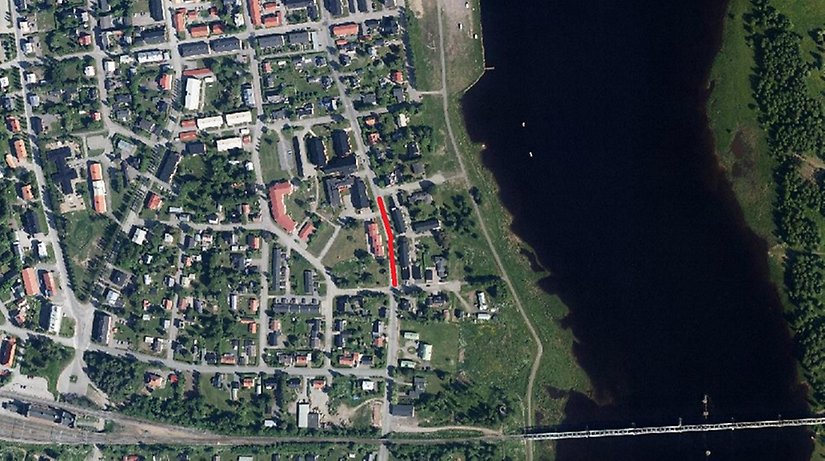 Satellitfoto över del av Haparanda.